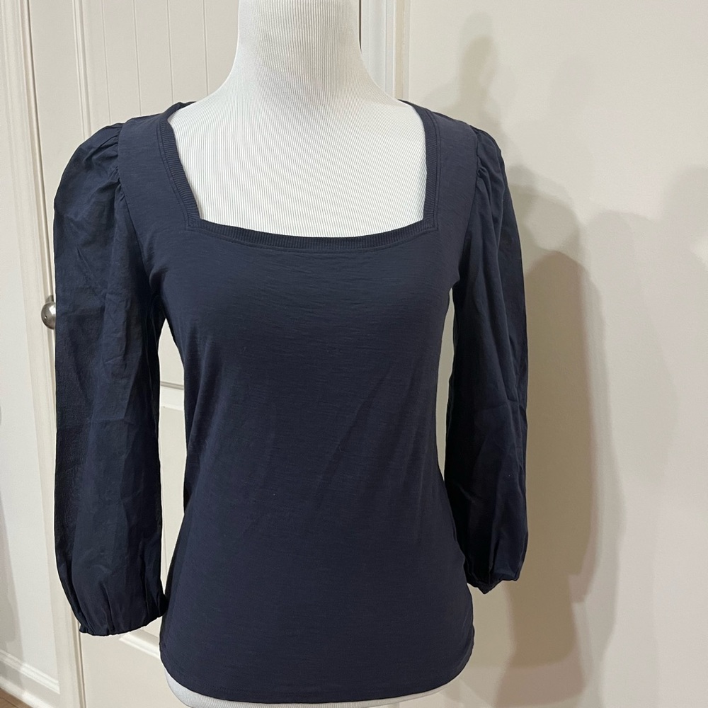 Nation LTD Black Square Neck Blouse